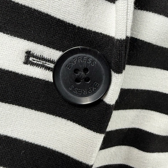 Express Blazer Womens M Ponte Knit Striped Jacket 1 Button Office Career NWT - Picture 3 of 12